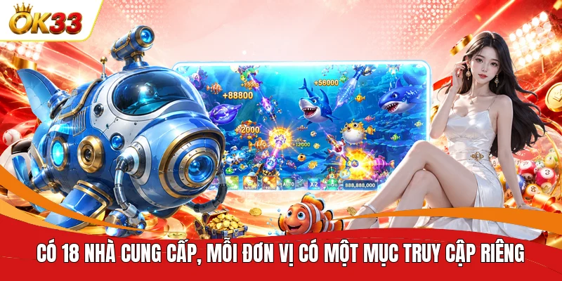Có 18 nhà cung cấp, mỗi đơn vị có một mục truy cập riêng